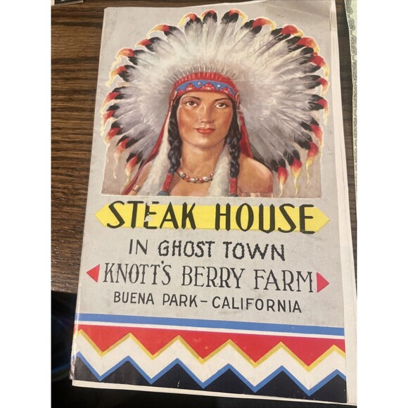 Vintage Knotts Berry Farm Park Brochures Map Menu Postcards 1950's 6 Pieces - Picture 5 of 14